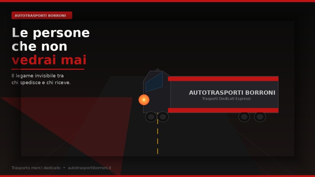 Autista Borroni al volante, trasporto merci dedicato su strada italiana